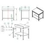 Vaiotec Arbeitstisch / mit Grundboden & Aufkantung, 1000 x 700 mm – Bild 3