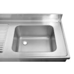 Vaiotec Spültisch / 1 Becken links und Abtropffläche, 1000 x 700 mm – Bild 3
