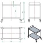 Vaiotec Servierwagen Edelstahl / 2 Böden, 860 x 540 mm – Bild 5