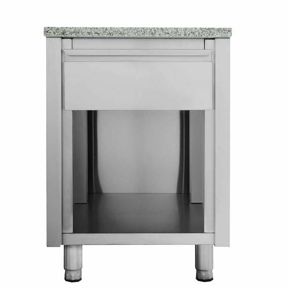 10070-1.jpg Vaiotec Kassentisch mit Schublade "grau", 600 x 820 mm – Bild 1