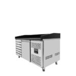 Vaiotec Pizzakühltisch / 1-türig & 7 Schubladen "schwarz", 1510 x 800 mm – Bild 3