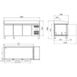 Vaiotec Pizzakühltisch / 3-türig "schwarz", 2020 x 800 mm – Bild 9