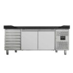 Vaiotec Pizzakühltisch / 2-türig & 7 Schubladen "schwarz", 2020 x 800 mm