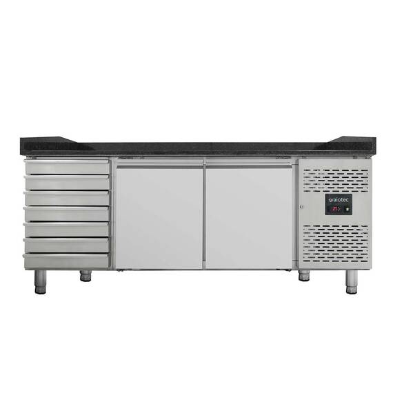 10074-1.jpg Vaiotec Pizzakühltisch / 2-türig & 7 Schubladen "schwarz", 2020 x 800 mm – Bild 1