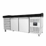 Vaiotec Pizzakühltisch / 2-türig & 7 Schubladen "schwarz", 2020 x 800 mm – Bild 2