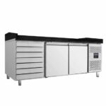 Vaiotec Pizzakühltisch / 2-türig & 7 Schubladen "schwarz", 2020 x 800 mm – Bild 3