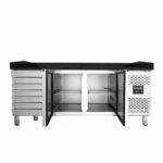 Vaiotec Pizzakühltisch / 2-türig & 7 Schubladen "schwarz", 2020 x 800 mm – Bild 5