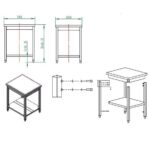 Vaiotec Arbeitstisch / mit Grundboden, 700 x 600 mm – Bild 3