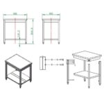 Vaiotec Arbeitstisch / mit Grundboden, 800 x 600 mm – Bild 3