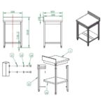 Vaiotec Arbeitstisch / mit Grundboden & Aufkantung, 600 x 600 mm – Bild 3