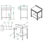 Vaiotec Arbeitstisch / mit Grundboden & Aufkantung, 800 x 600 mm – Bild 3
