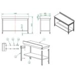 Vaiotec Arbeitstisch / mit Grundboden & Aufkantung, 1500 x 600 mm – Bild 3