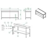 Vaiotec Arbeitstisch / mit Grundboden & Aufkantung, 1800 x 600 mm – Bild 3