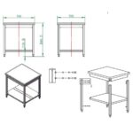 Vaiotec Arbeitstisch / mit Grundboden, 700 x 700 mm – Bild 3