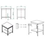 Vaiotec Arbeitstisch / mit Grundboden, 800 x 700 mm – Bild 3