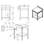 Vaiotec Arbeitstisch / mit Grundboden & Aufkantung, 700 x 700 mm – Bild 3