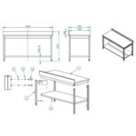 Vaiotec Arbeitstisch / mit Grundboden & Aufkantung, 1600 x 700 mm – Bild 3