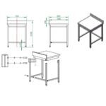 Vaiotec Arbeitstisch / unterfahrbar mit Aufkantung, 700 x 600 mm – Bild 4