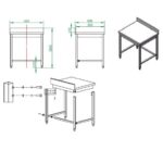 Vaiotec Arbeitstisch / unterfahrbar mit Aufkantung, 800 x 600 mm – Bild 4