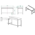 Vaiotec Arbeitstisch / unterfahrbar mit Aufkantung, 1600 x 600 mm – Bild 4