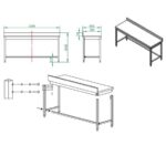 Vaiotec Arbeitstisch / unterfahrbar mit Aufkantung, 1800 x 600 mm – Bild 4