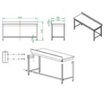 Vaiotec Arbeitstisch / unterfahrbar mit Aufkantung, 2000 x 600 mm – Bild 4