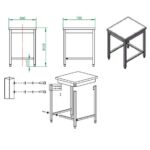 Vaiotec Arbeitstisch / unterfahrbar, 700 x 600 mm – Bild 4