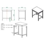 Vaiotec Arbeitstisch / unterfahrbar, 800 x 600 mm – Bild 4