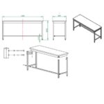 Vaiotec Arbeitstisch / unterfahrbar, 1800 x 600 mm – Bild 4