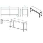 Vaiotec Arbeitstisch / unterfahrbar, 2000 x 600 mm – Bild 4