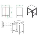 Vaiotec Arbeitstisch / unterfahrbar, 600 x 700 mm – Bild 4