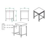 Vaiotec Arbeitstisch / unterfahrbar, 700 x 700 mm – Bild 4