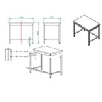 Vaiotec Arbeitstisch / unterfahrbar, 1000 x 700 mm – Bild 4