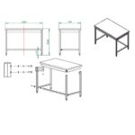 Vaiotec Arbeitstisch / unterfahrbar, 1200 x 700 mm – Bild 4