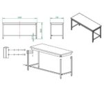 Vaiotec Arbeitstisch / unterfahrbar, 1800 x 700 mm – Bild 4