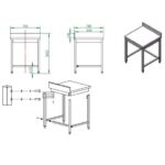 Vaiotec Arbeitstisch / unterfahrbar mit Aufkantung, 700 x 700 mm – Bild 4