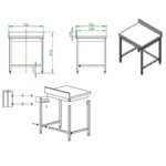 Vaiotec Arbeitstisch / unterfahrbar mit Aufkantung, 800 x 700 mm – Bild 4