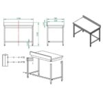 Vaiotec Arbeitstisch / unterfahrbar mit Aufkantung, 1200 x 700 mm – Bild 4