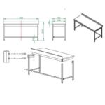 Vaiotec Arbeitstisch / unterfahrbar mit Aufkantung, 2000 x 700 mm – Bild 4