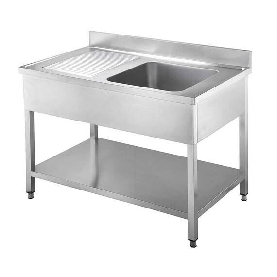 10197-1.jpg Vaiotec Spültisch / 1 Becken rechts mit Abtropffläche, 1000 x 600 mm – Bild 1