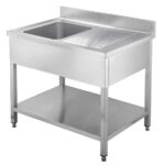 Vaiotec Spültisch / 1 Becken links und Abtropffläche, 1200 x 700 mm