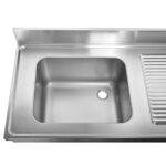 Vaiotec Spültisch / 1 Becken links und Abtropffläche, 1200 x 700 mm – Bild 2