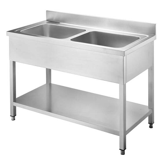 10205-1.jpg Vaiotec Spültisch / 2 Becken, 1200 x 700 mm – Bild 1