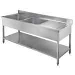 Vaiotec Spültisch / 2 Becken links und Abtropffläche, 2000 x 700 mm