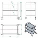 Vaiotec Servierwagen Edelstahl / 3 Böden, 860 x 540 mm – Bild 5