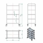 Vaiotec Servierwagen Edelstahl / 5 Böden, 860 x 540 mm – Bild 5