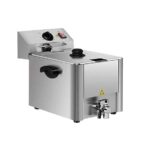 Vaiotec Elektro Fritteuse 1 Becken mit Ablasshahn 8 Liter, 310 x 570 mm