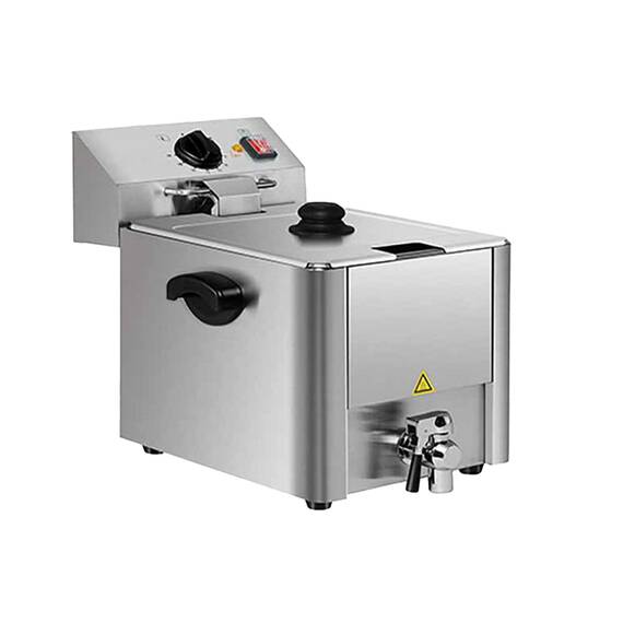 10279-1.jpg Vaiotec Elektro Fritteuse 1 Becken mit Ablasshahn 8 Liter, 310 x 570 mm – Bild 1