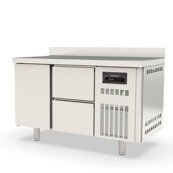 10291-1.jpg Vaiotec Topline Kühltisch / 2-fach GN1/1 mit 2 Schubladen / 1 Tür & Aufkantung, 1345 x 700 mm – Bild 1