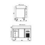 Vaiotec Topline Kühltisch / 2-fach GN1/1 mit 2 Schubladen / 1 Tür & Aufkantung, 1345 x 700 mm – Bild 4